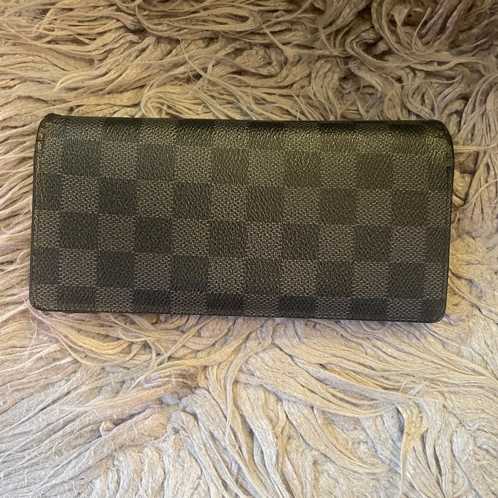 Louis Vuitton Damier Graphite Brazza Long Wallet with Silver Logo